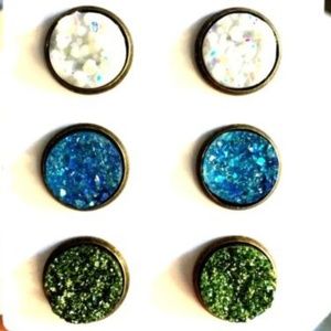 3 SET! Cute! Bronze Babe Set of 12mm Earrings